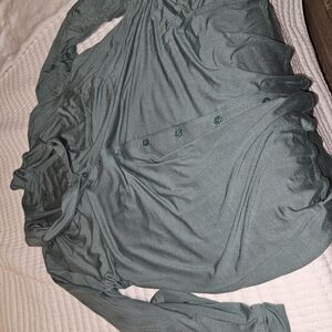 Teal Long Sleeve Button-Up Top